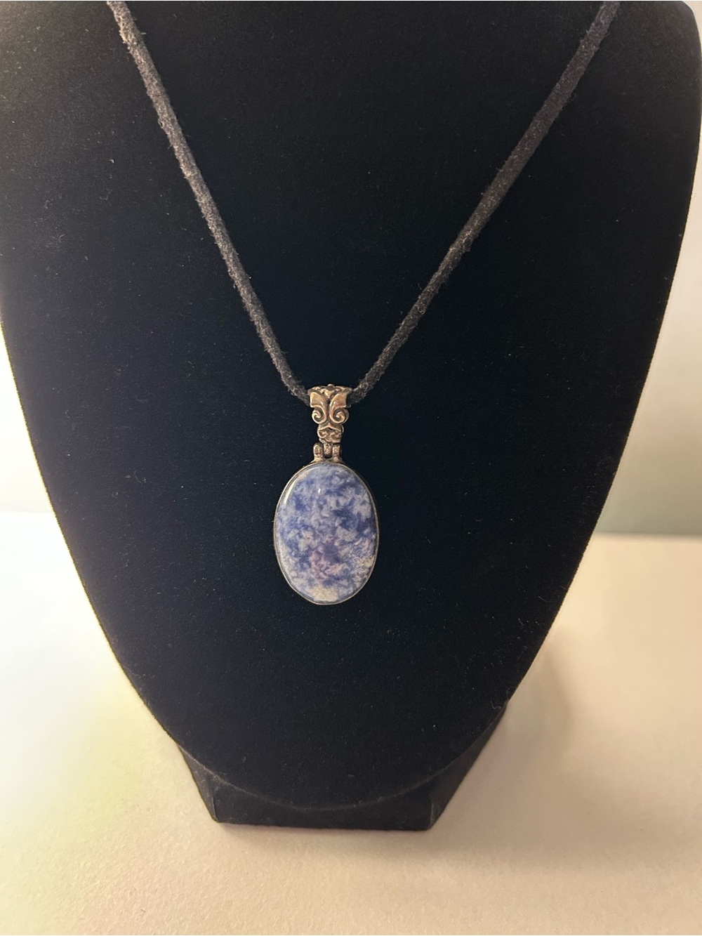 Sterling silver and blue Sodalite Pendant Necklace - Unbranded